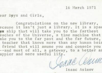 ایزاک آسیموف ، سال 1971، چگونه کتابخانه ها می توانند زندگی شما را به طور اساسی تغییر دهند؟