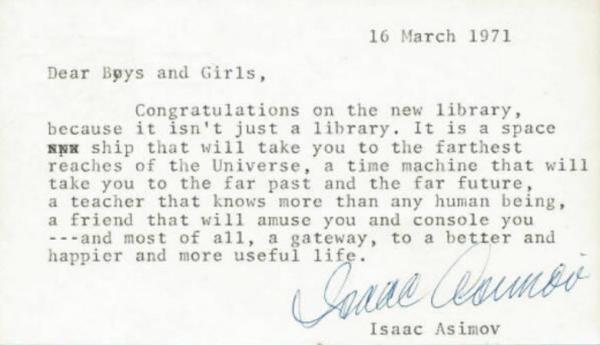 ایزاک آسیموف ، سال 1971، چگونه کتابخانه ها می توانند زندگی شما را به طور اساسی تغییر دهند؟